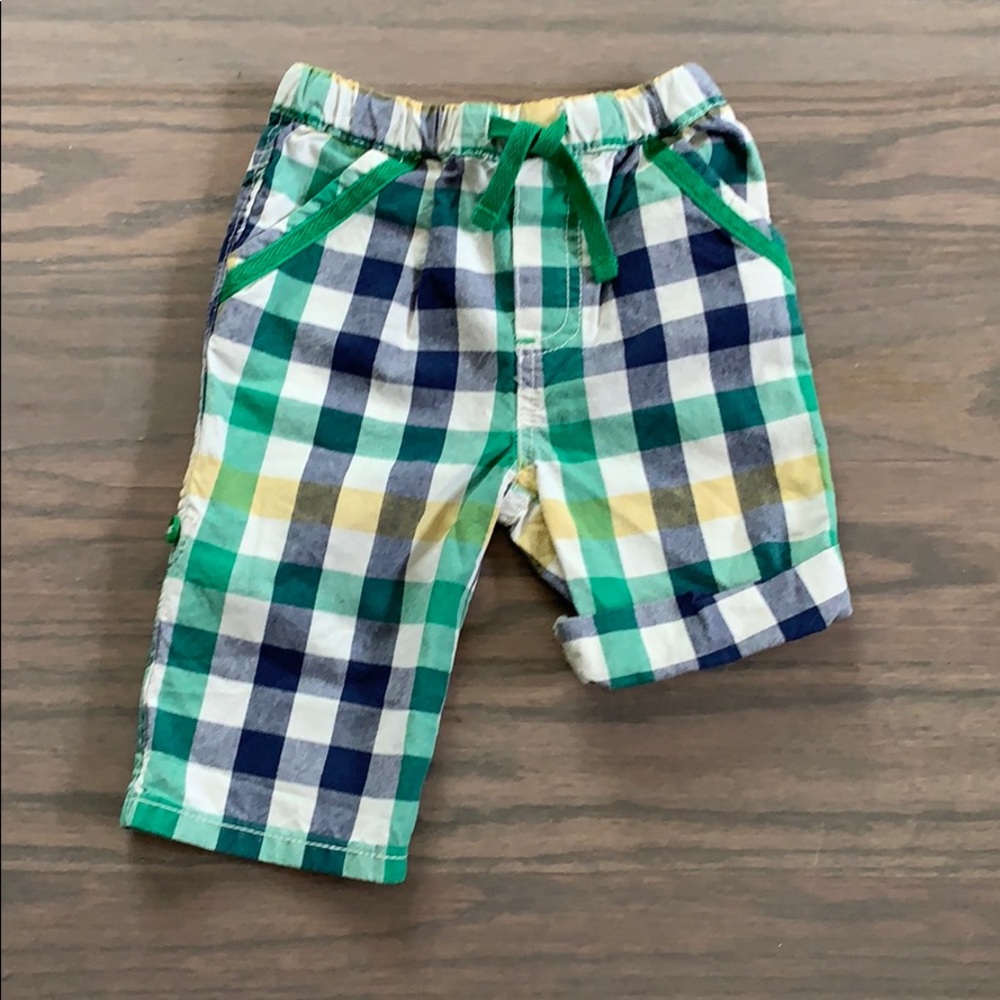 Baby Boden 3-6 month gingham shorts/pants